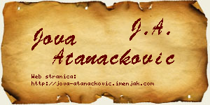 Jova Atanacković vizit kartica